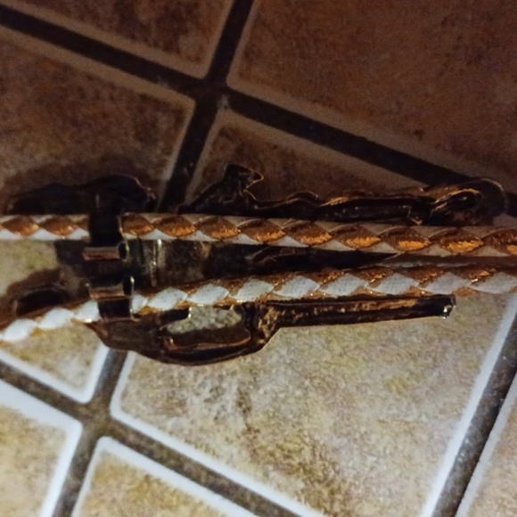 Mens Gold Neck Vintage   Tie & Brass Man Shiners Item - Picture 4 of 7